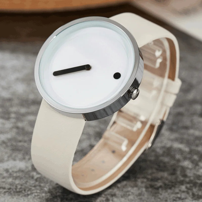 Montre Quartz Ronde UTHAI - Élégance Simple en Cuir pour Homme et Femme 3