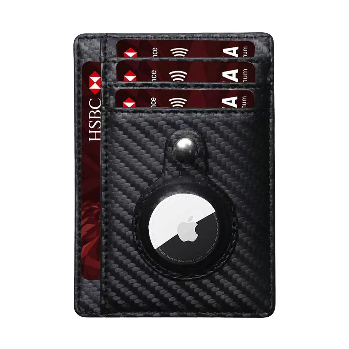 Porte Cartes Homme En Cuir Mince Avec Protection Anti-Perte Pour AirTag 0