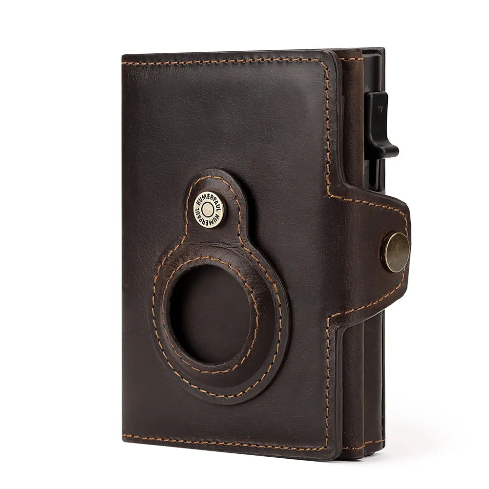 Portefeuille Homme Cuir de Vachette avec Protection RFID et Support Apple AirTag 13