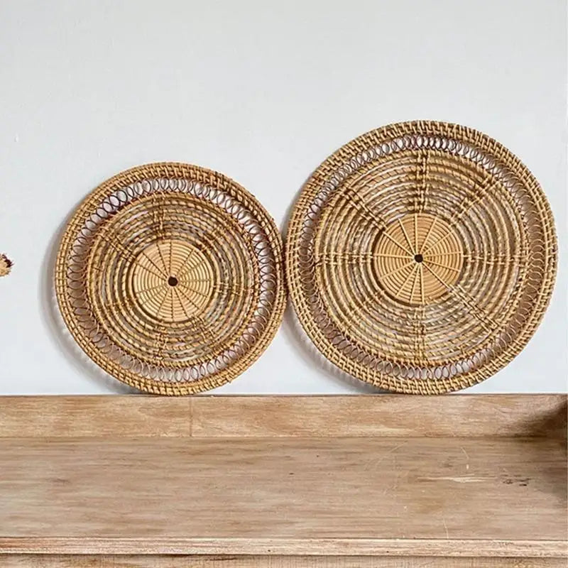 Panier Décoratif en Rotin Tissé pour Mur – Élégance Nordique et Rangement Pratique
