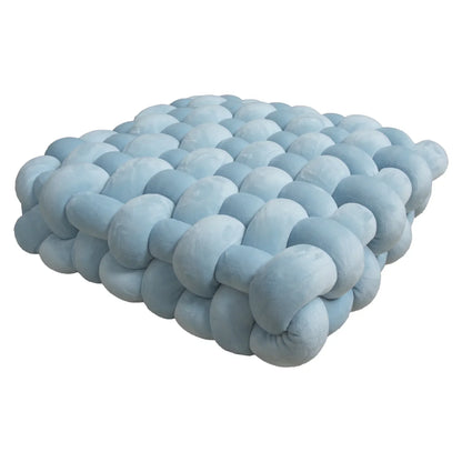 Coussin carré noué, oreiller en peluche esthétique nordique