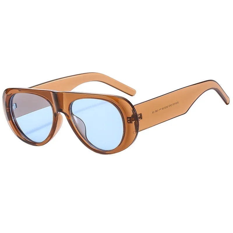 Lunettes de Soleil Unisexes Ovales avec Verres Colorés – Design Tendance pour Homme et Femme