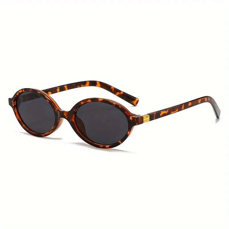 Lunettes de Soleil Rétro Ovales avec Lentilles Anti-Glare - Petit Cadre Chic pour Fêtes et Voyages