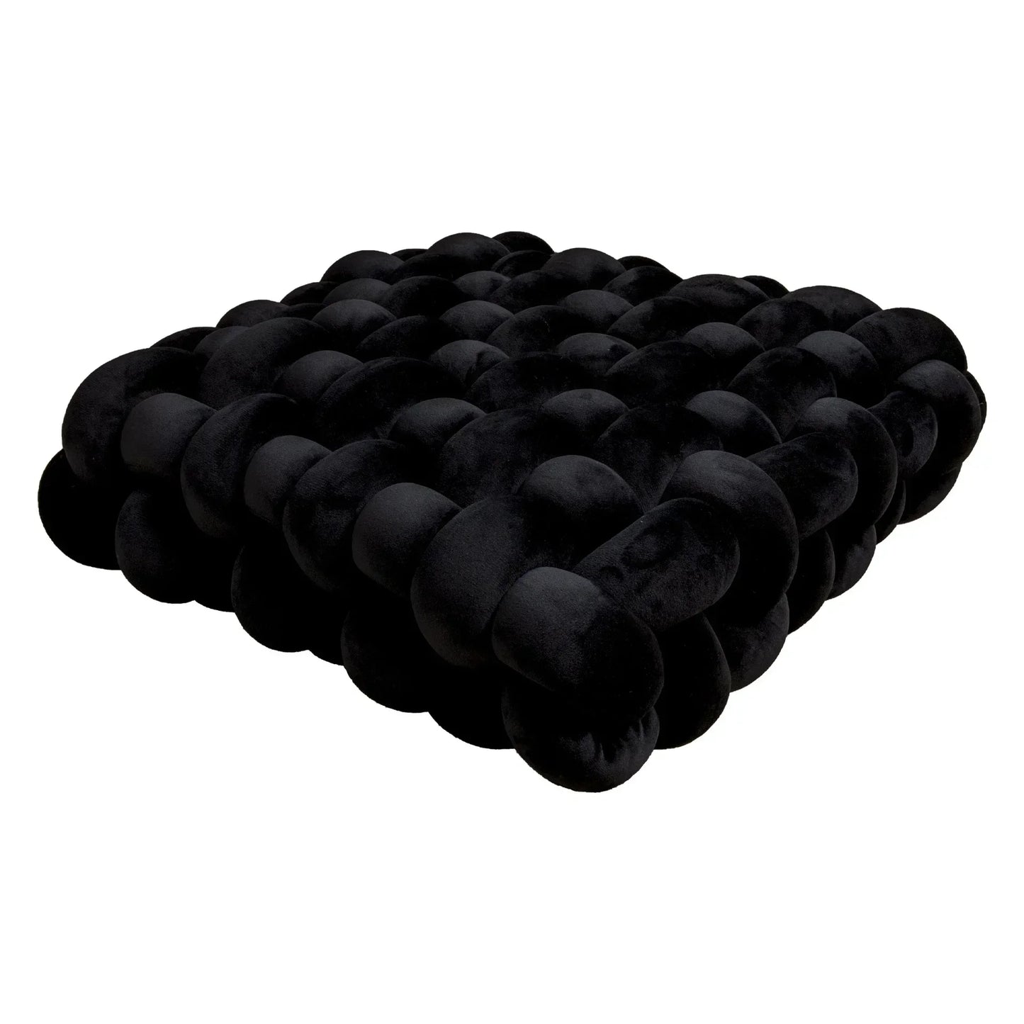 Coussin carré noué, oreiller en peluche esthétique nordique