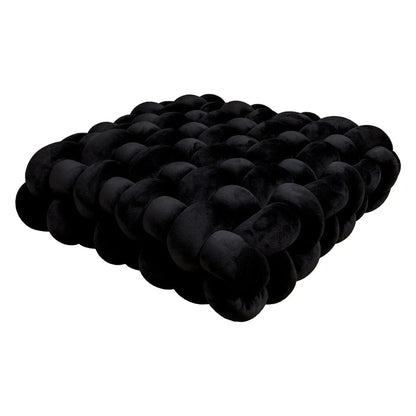 Coussin carré noué, oreiller en peluche esthétique nordique