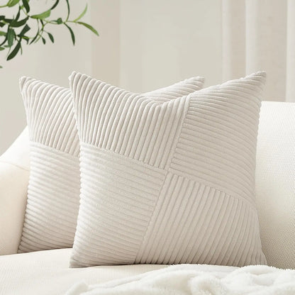 Housse de coussin décorative en velours côtelé