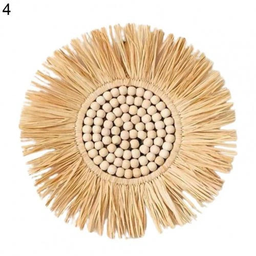 Variant image for Décoration Murale Bohème en Raffia Naturel Fait Main – 30x30 cm, Accents Muraux Scandinaves pour Salon et Chambre-8