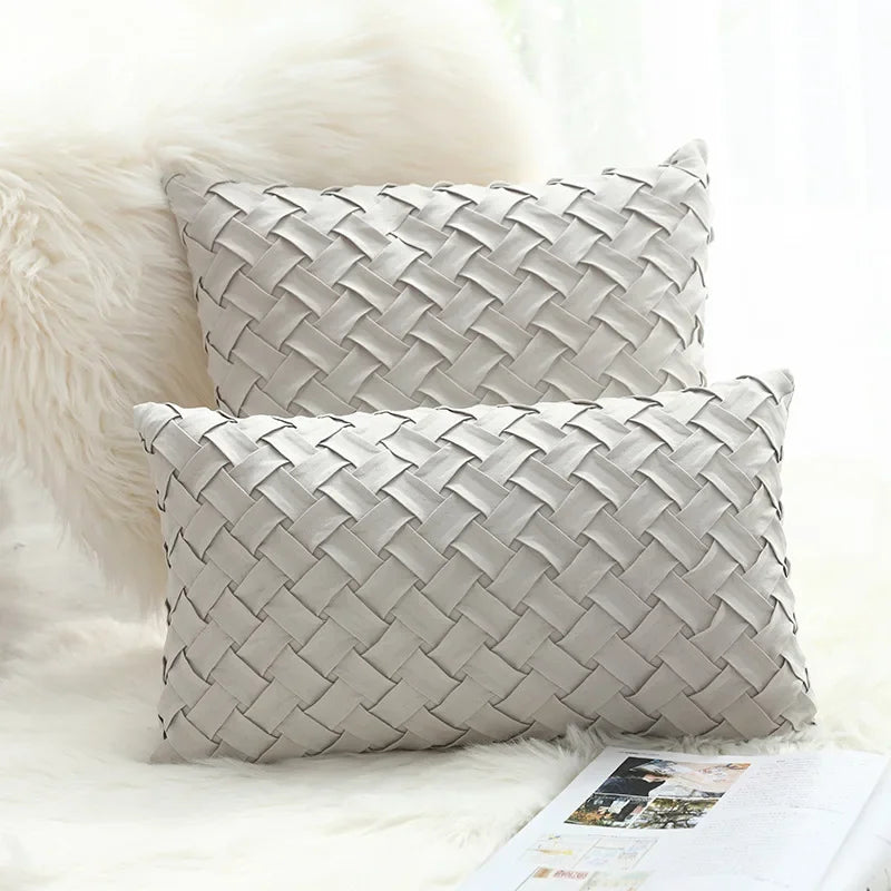 Variant image for Housse de coussin pour canapé en daim fait à la main – 45x45 cm et 30x50 cm, Décoration Élégante et Confortable-3