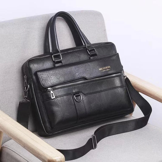 Sac business en PU cuir – Serviette homme 14″ rétro