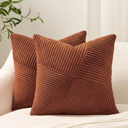 Housse de coussin décorative en velours côtelé
