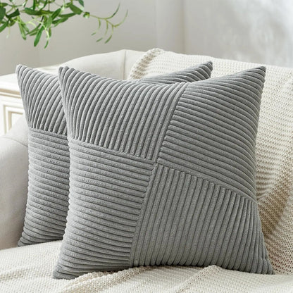 Housse de coussin décorative en velours côtelé