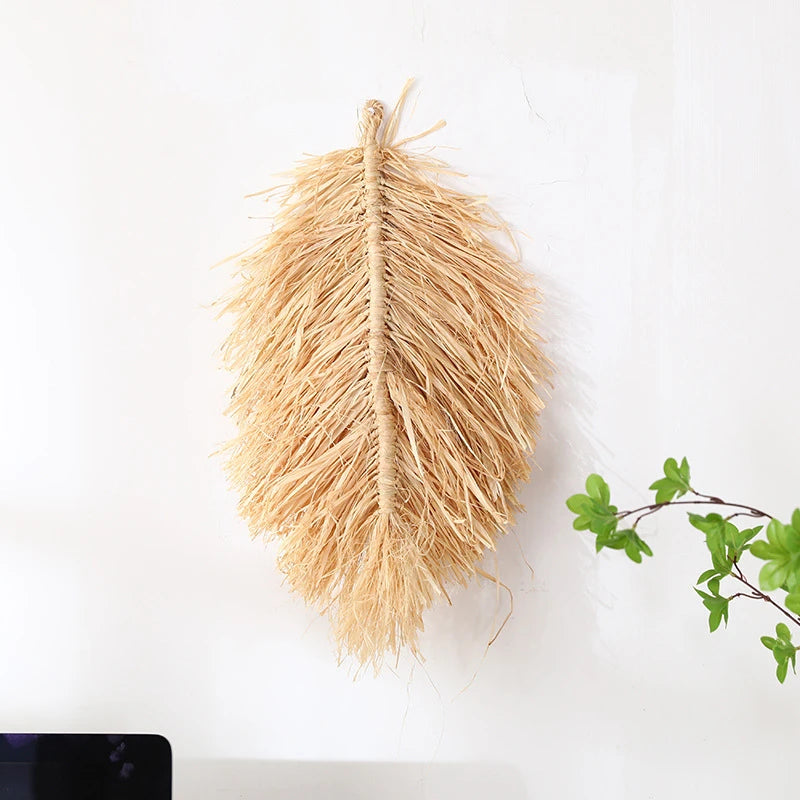 Variant image for Décoration Murale Bohème en Raffia Naturel Fait Main – 30x30 cm, Accents Muraux Scandinaves pour Salon et Chambre-9