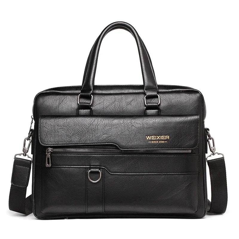 Sac business en PU cuir – Serviette homme 14″ rétro