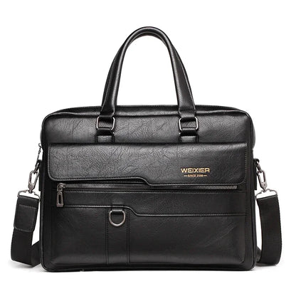 Sac business en PU cuir – Serviette homme 14″ rétro