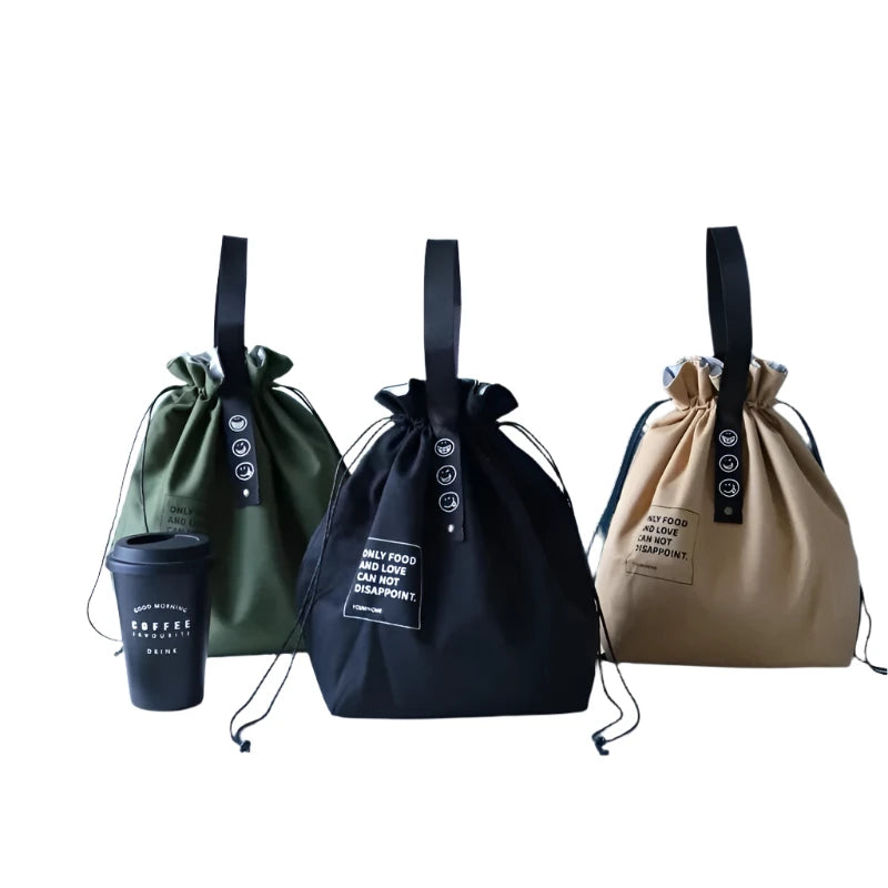 Sac À Lunch En Toile - Sac Déjeuner Portable Avec Ouverture Large et Poignée Robuste 0
