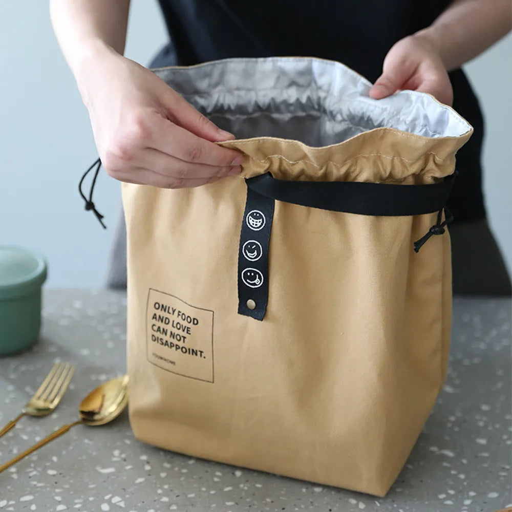 Sac À Lunch En Toile - Sac Déjeuner Portable Avec Ouverture Large et Poignée Robuste 5