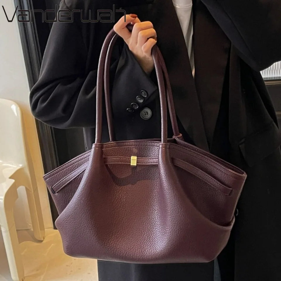 Sac À Main Femme Cuir PU Rétro Y2K Avec Poignées Courtes - Sac Fourre-Tout Élégant 0