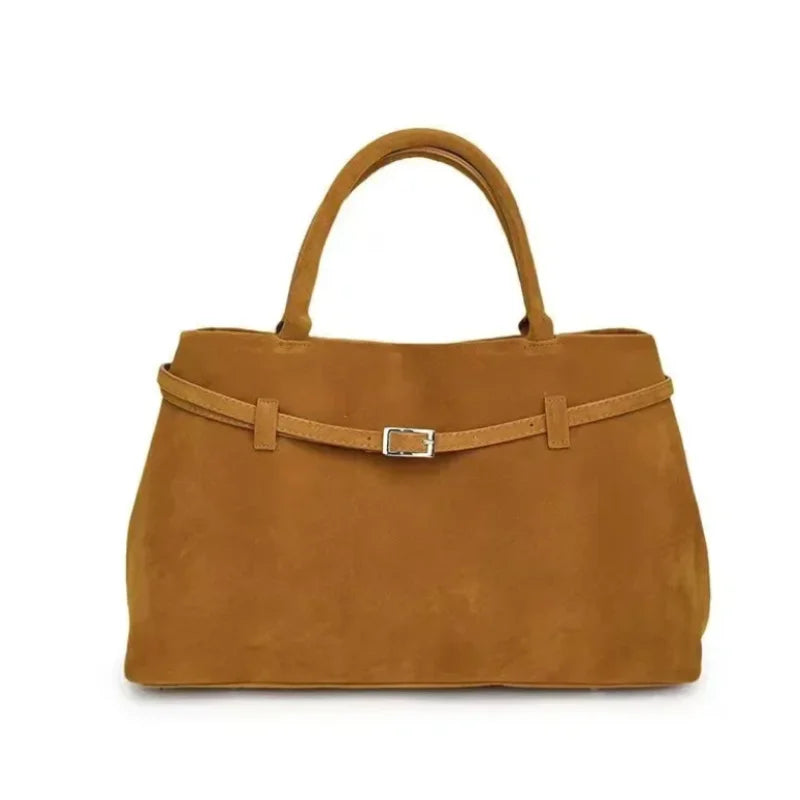 Sac À Main Femme En Suède Synthétique Avec Boucle Décorative - Grande Capacité 7