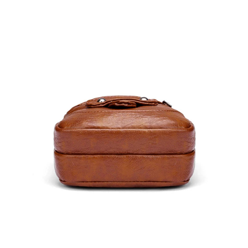 Sac Bandoulière Femme Vintage Cuir PU Doux - Sac à Main Multifonctionnel 3
