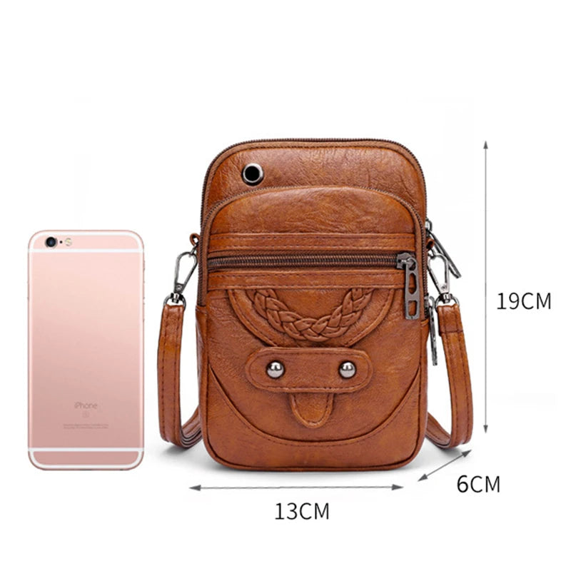 Sac Bandoulière Femme Vintage Cuir PU Doux - Sac à Main Multifonctionnel 4