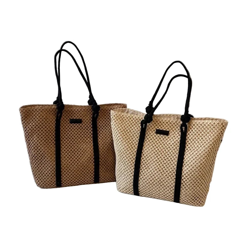 Sac De Plage Femme En Paille Tissée - Grand Cabas Plage Élégant Et Pratique 1