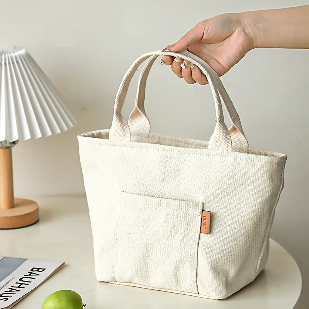 Sac à Déjeuner Isotherme en Toile avec Fermeture Éclair – Sac pour Déjeuner Pratique et Compact pour Pique-Niques et Voyages