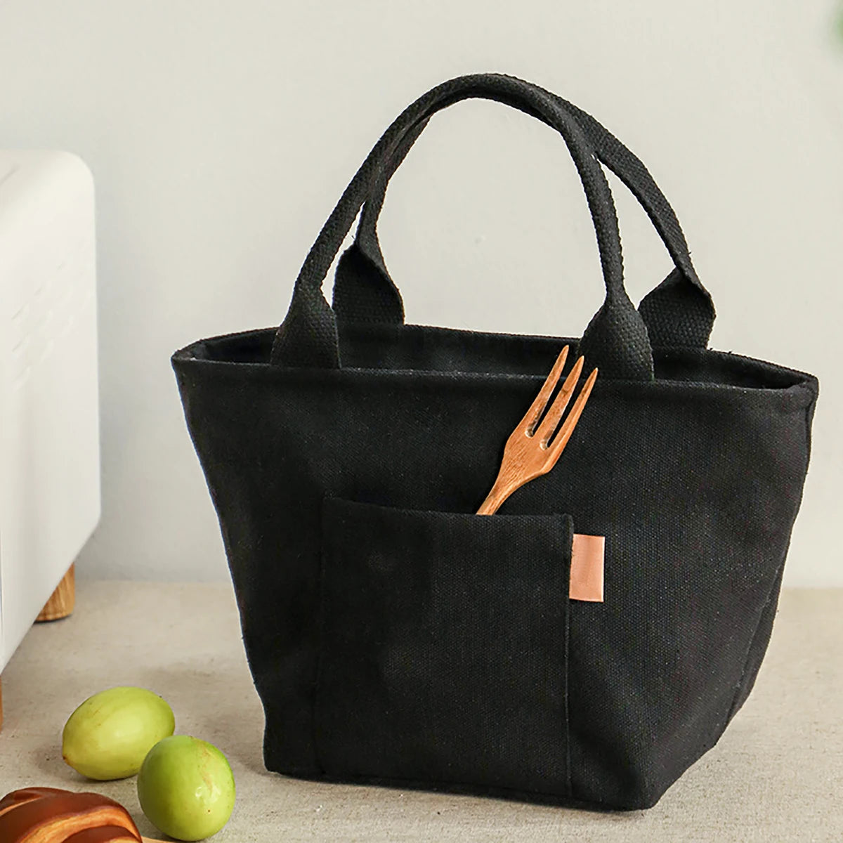 Sac à Déjeuner Isotherme en Toile avec Fermeture Éclair – Sac pour Déjeuner Pratique et Compact pour Pique-Niques et Voyages