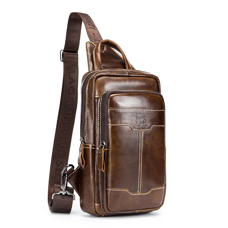 Sac à bandoulière en cuir de vachette pour homme - Sac vintage en cuir huilé 1