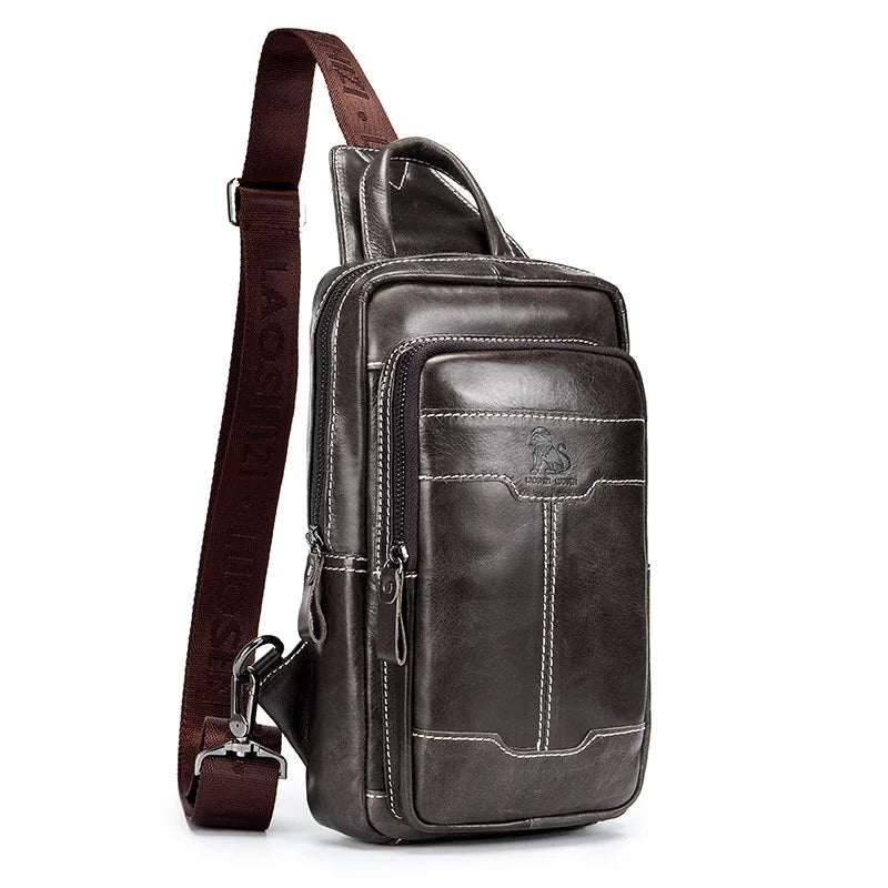 Sac à bandoulière en cuir de vachette pour homme - Sac vintage en cuir huilé 5