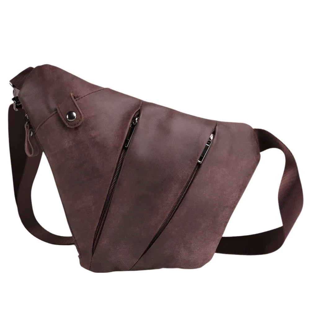 Sac à bandoulière en cuir véritable pour homme - Sac messager élégant et pratique 0