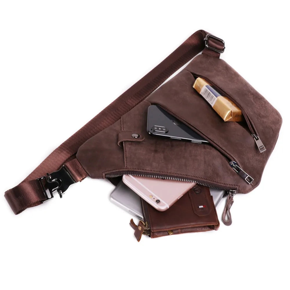 Sac à bandoulière en cuir véritable pour homme - Sac messager élégant et pratique 4