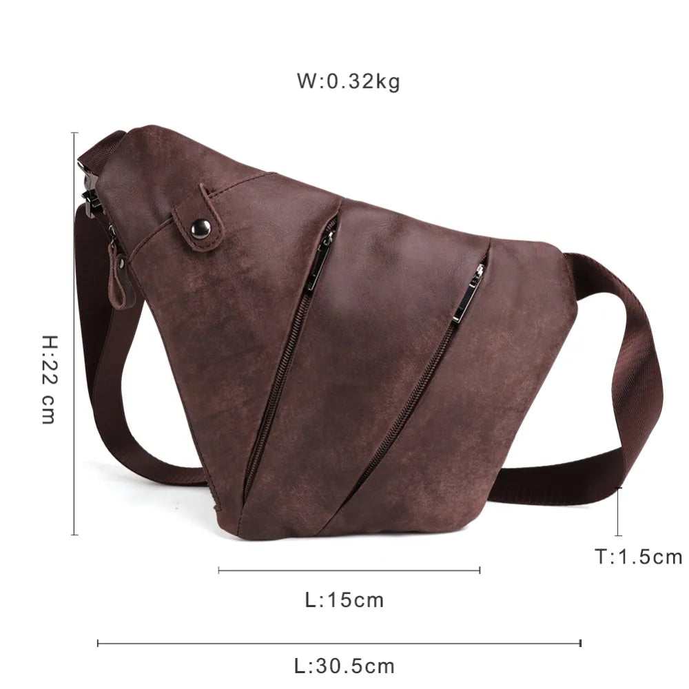 Sac à bandoulière en cuir véritable pour homme - Sac messager élégant et pratique 5