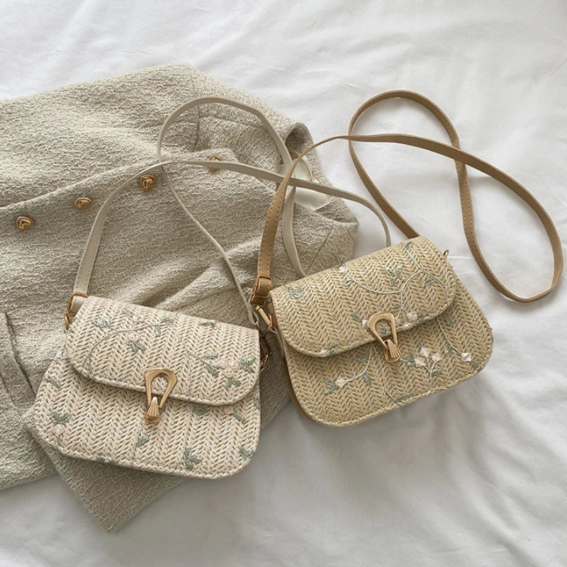 Sac à main femme Paille Taille M Floral Polyester 1