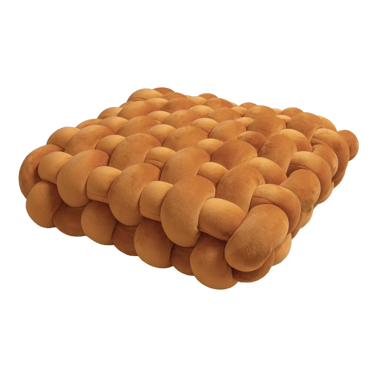 Coussin carré noué, oreiller en peluche esthétique nordique