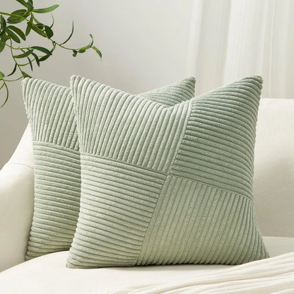 Housse de coussin décorative en velours côtelé