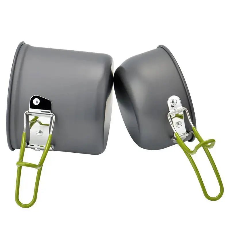 Set de Cuisine de Camping Léger en Aluminium Anodisé – Compact avec Ustensiles Pliables et Sac de Transport