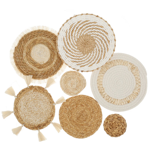 Variant image for Panier Mural en Herbe Marine Bohème – Décoration Artisanale Naturelle pour Salon, Chambre et Cuisine, Ensemble de 7 Pièces-2