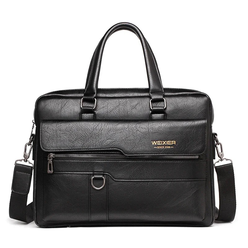 Sac business en PU cuir – Serviette homme 14″ rétro