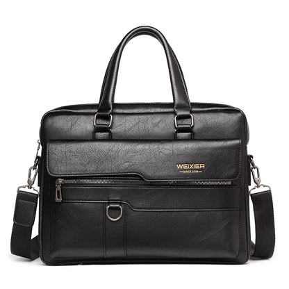 Sac business en PU cuir – Serviette homme 14″ rétro