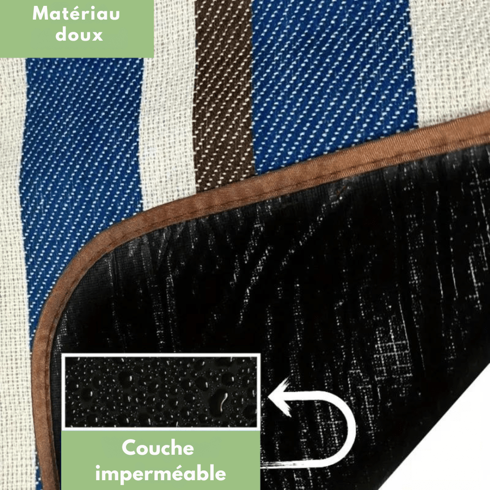Tapis Pique-Nique Imperméable et Pliable 150x200 cm – Confort Léger pour Camping et Plage