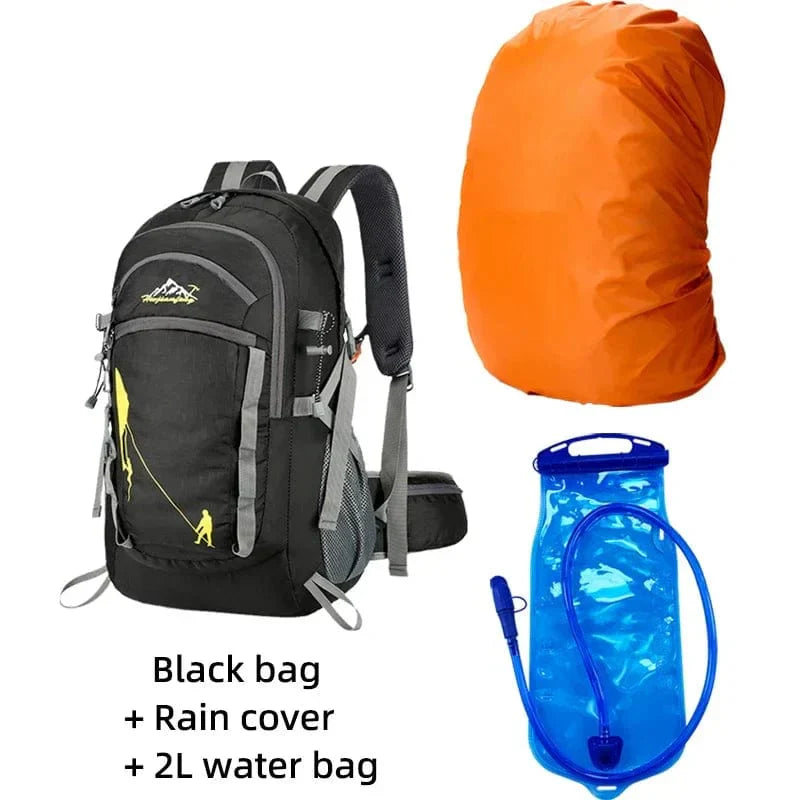 Sac à Dos de Randonnée 35 L Léger et Ergonomique en Nylon Imperméable avec Poches et Housse de Pluie